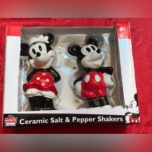 Disney Mickey Mouse And Friends Black & White Ceramic Salt and Pepper Shaker Set